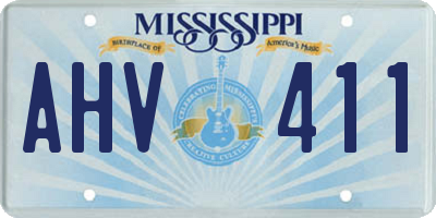 MS license plate AHV411