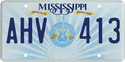 MS license plate AHV413