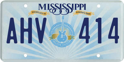 MS license plate AHV414