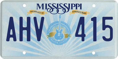 MS license plate AHV415