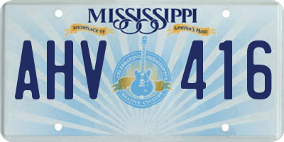 MS license plate AHV416
