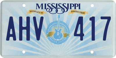 MS license plate AHV417