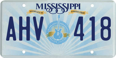 MS license plate AHV418