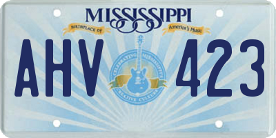 MS license plate AHV423