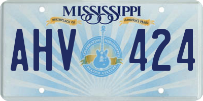 MS license plate AHV424