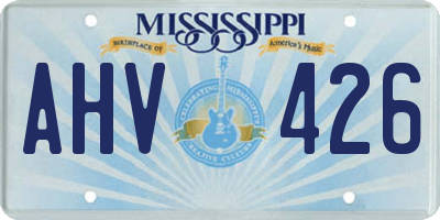 MS license plate AHV426