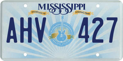 MS license plate AHV427