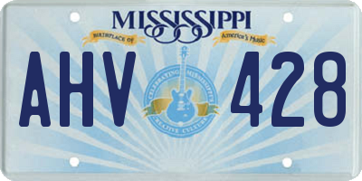 MS license plate AHV428