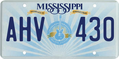 MS license plate AHV430