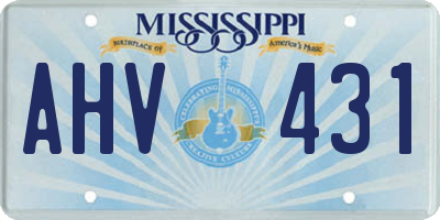 MS license plate AHV431