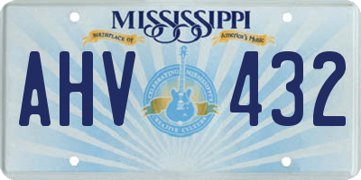 MS license plate AHV432