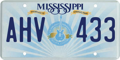 MS license plate AHV433