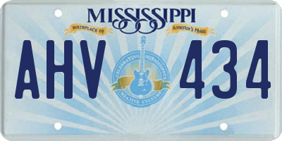 MS license plate AHV434