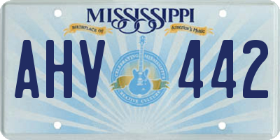MS license plate AHV442