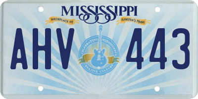 MS license plate AHV443