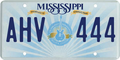 MS license plate AHV444