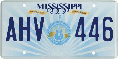 MS license plate AHV446