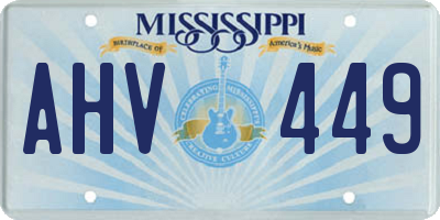 MS license plate AHV449
