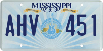 MS license plate AHV451