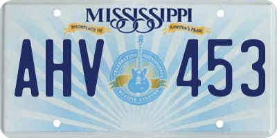 MS license plate AHV453