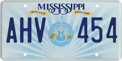 MS license plate AHV454
