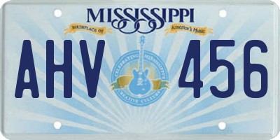 MS license plate AHV456