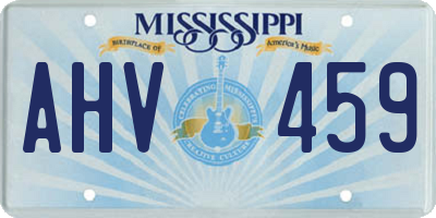 MS license plate AHV459
