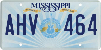 MS license plate AHV464