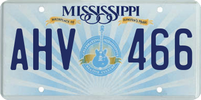 MS license plate AHV466