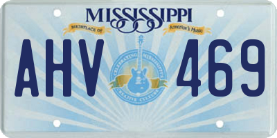 MS license plate AHV469