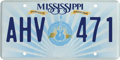 MS license plate AHV471