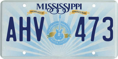 MS license plate AHV473