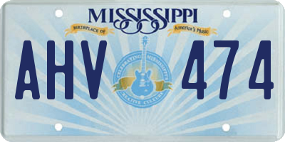 MS license plate AHV474