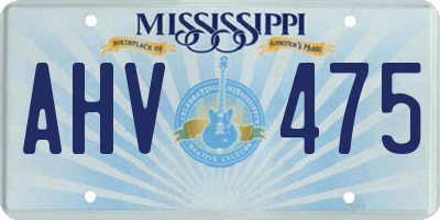 MS license plate AHV475