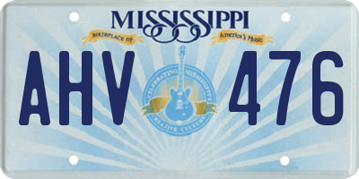 MS license plate AHV476