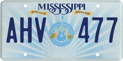 MS license plate AHV477