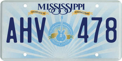 MS license plate AHV478