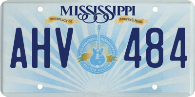 MS license plate AHV484