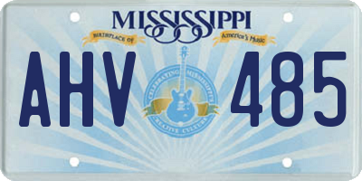 MS license plate AHV485