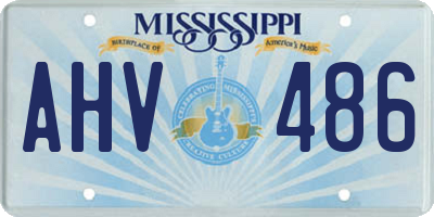 MS license plate AHV486