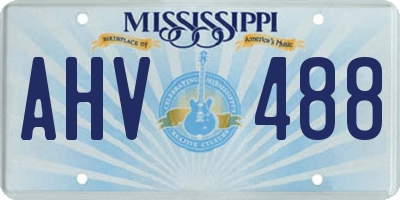 MS license plate AHV488