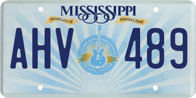 MS license plate AHV489