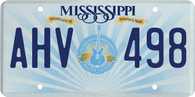 MS license plate AHV498