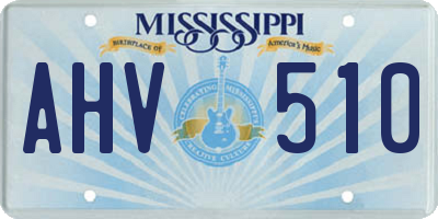 MS license plate AHV510