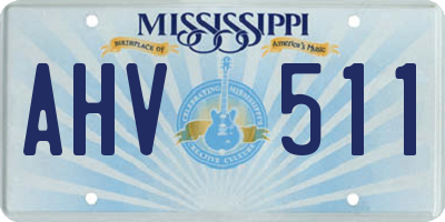MS license plate AHV511