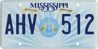 MS license plate AHV512