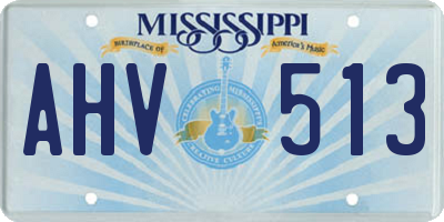 MS license plate AHV513