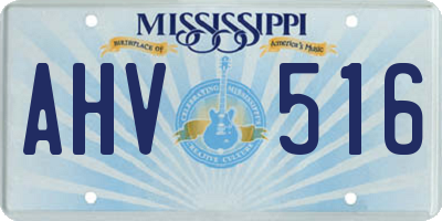 MS license plate AHV516