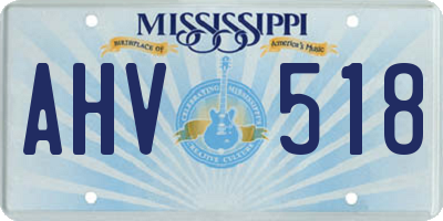 MS license plate AHV518