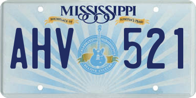 MS license plate AHV521